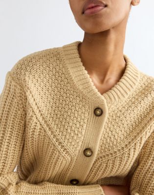 Regular Western Cardigan in Pebble