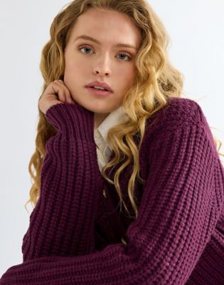 Regular Western Cardigan in Potent Purple
