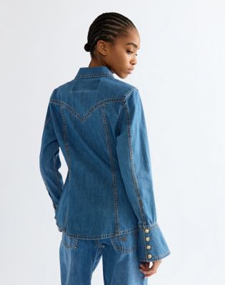 Super Wrangler Slim Western Shirt in Cowboy Fade