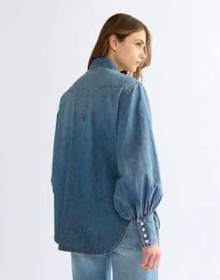 Relaxed Exaggerated Western Shirt in Worn Legacy