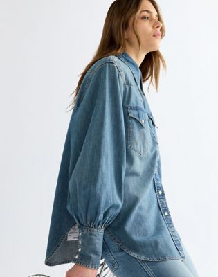 Relaxed Exaggerated Western Shirt in Worn Legacy