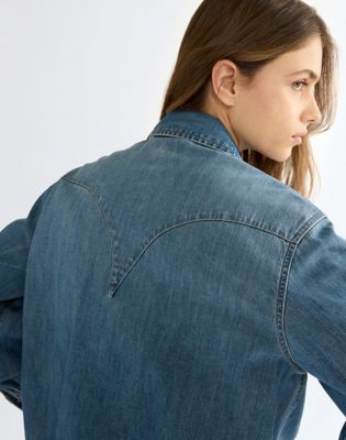 Relaxed Exaggerated Western Shirt in Worn Legacy