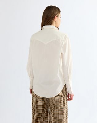 Regular Drama Collar Shirt in Egret