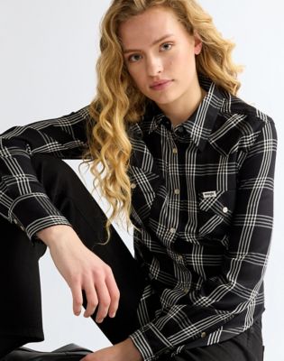 Slim Western Shirt in Black