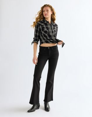 Slim Western Shirt in Black