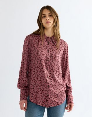 Regular Drama Collar Shirt in Pink Rose