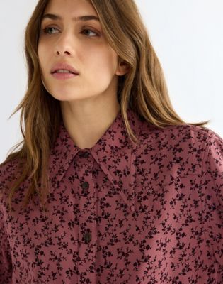 Regular Drama Collar Shirt in Pink Rose