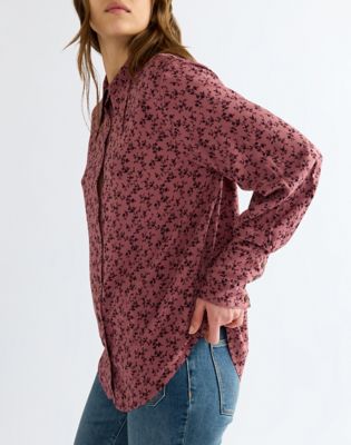Regular Drama Collar Shirt in Pink Rose