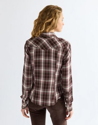 Slim Western Shirt in Chocolate Torte
