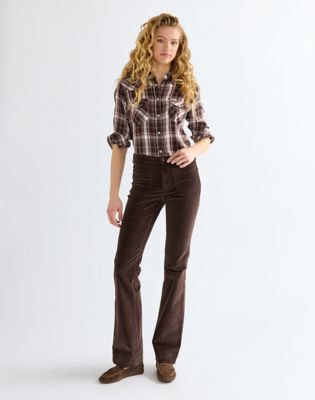Slim Western Shirt in Chocolate Torte