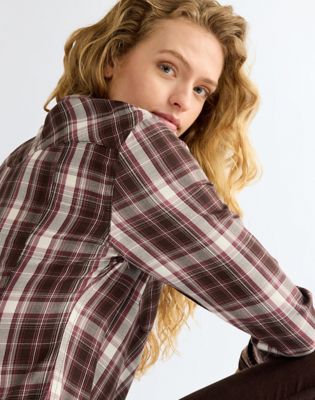 Slim Western Shirt in Chocolate Torte