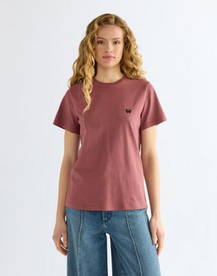 Slim Sign Off Tee in Rose Brown