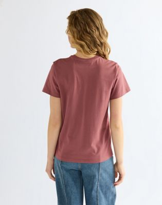 Slim Sign Off Tee in Rose Brown