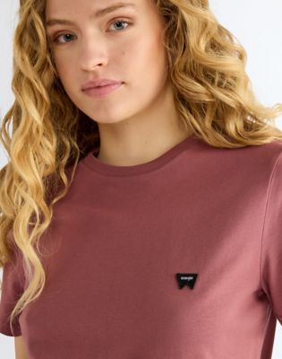 Slim Sign Off Tee in Rose Brown