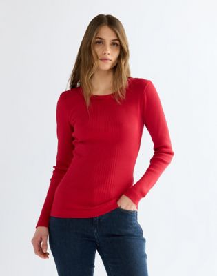 Slim Variegated Crew Tee in Chili Pepper