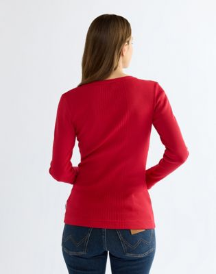 Slim Variegated Crew Tee in Chili Pepper