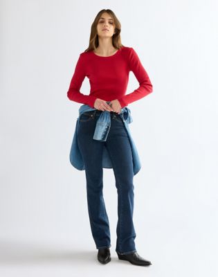 Slim Variegated Crew Tee in Chili Pepper