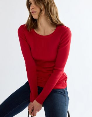 Slim Variegated Crew Tee in Chili Pepper