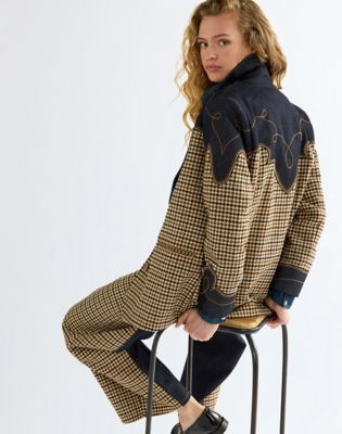 Regular Houndstooth Blazer in Rinse