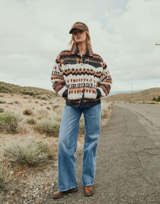 Relaxed Sherpa Trucker Jacket in Fun Fairisle