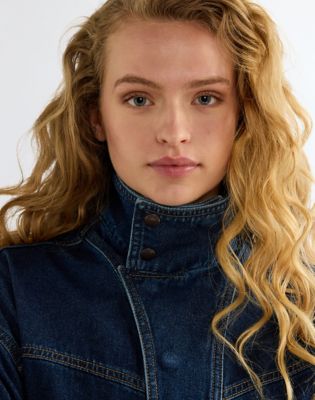 Relaxed Moto Dress in Rawhide Blue