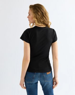Slim Shrunken Band Tee in Black Beauty