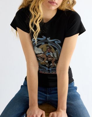 Slim Shrunken Band Tee in Black Beauty
