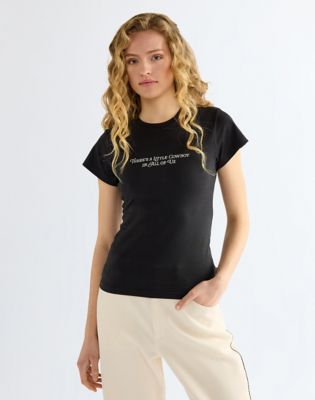 Slim Shrunken Band Tee in Jet Black