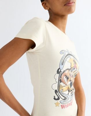 Slim Shrunken Band Tee in Egret