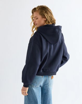 Oversized Zip Up Hoodie in Dark Sapphire