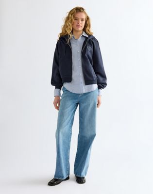 Oversized Zip Up Hoodie in Dark Sapphire