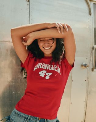 Slim Shrunken Band Tee in Chili Pepper