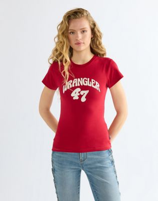 Slim Shrunken Band Tee in Chili Pepper