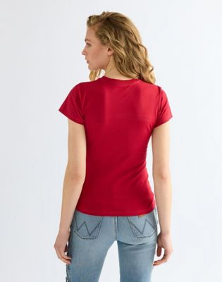 Slim Shrunken Band Tee in Chili Pepper
