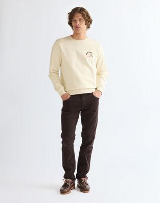 Greensboro Corduroy Straight Trousers in Chocolate Torte