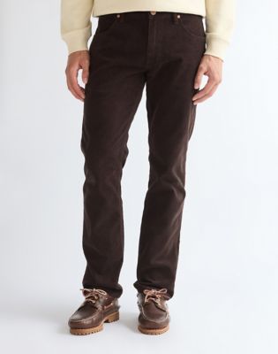 Wrangler Greensboro Corduroy Straight Trousers Chocolate Torte