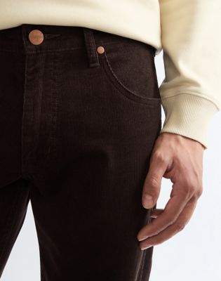 Greensboro Corduroy Straight Trousers in Chocolate Torte