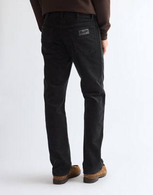Texas Straight Corduroy Trousers in Jet Black