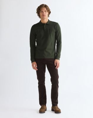 Long Sleeve Regular Polo Shirt in Rosin