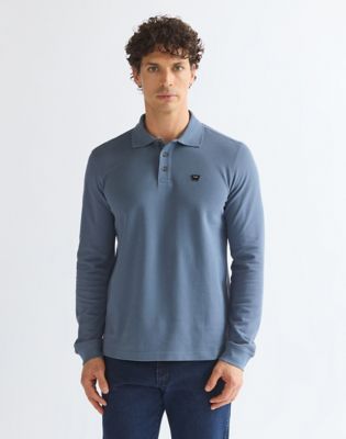 Long Sleeve Regular Polo Shirt in Bering Sea