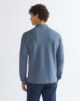 Long Sleeve Regular Polo Shirt in Bering Sea