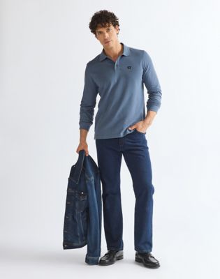 Long Sleeve Regular Polo Shirt in Bering Sea