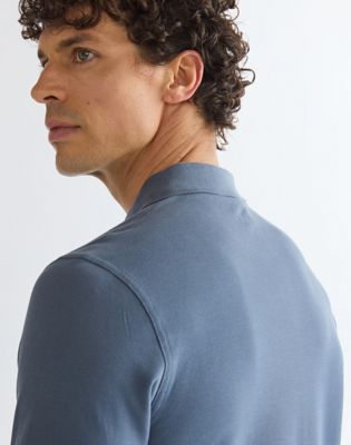 Long Sleeve Regular Polo Shirt in Bering Sea