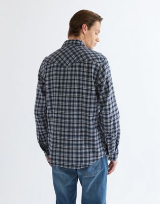 Regular Western Shirt in Deep Blue