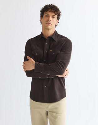 Regular Western Shirt in Chocolate Torte