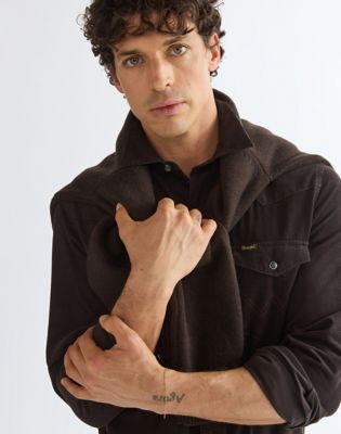 Regular Western Shirt in Chocolate Torte