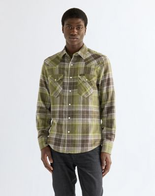 Regular Western Shirt in Pesto