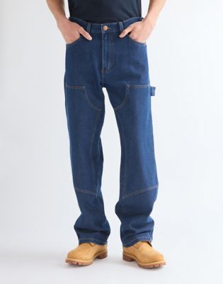 Relaxed Double Knee Carpenter Trousers in Dark Indigo