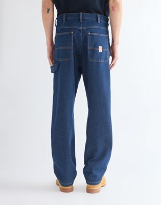 Relaxed Double Knee Carpenter Trousers in Dark Indigo
