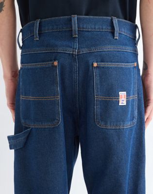 Relaxed Double Knee Carpenter Trousers in Dark Indigo